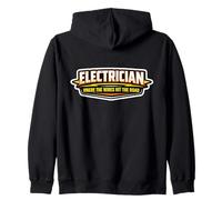 Electrician Where The Wires Hit The Road Funny Saying Joke Zip Hoodie