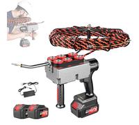 Electrician Wire Threader, Electric Stringing Machine with Stepless Speed, Hidden Cable Pulling Tool with Rechargeable Battery, Easily Through 90° Elbows, for Construction Hydropower(30mline)