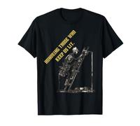 Electrician Worker Ladder Honor Dog Life Death Construction T-Shirt