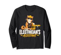 Electrician's Assistant Cat Wire Coil Toolbox Hard Hat Long Sleeve T-Shirt