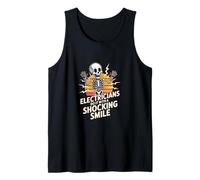Electricians Do It with A Shocking Smile Funny Skeleton Tank Top