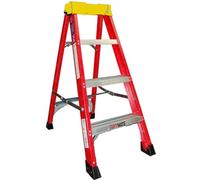 Electricians Fibreglass Step Ladder 4 Tread 1.2m Heavy Duty Folding Stepladder Lightweight & Non-Conductive, Durable TUFFMATE