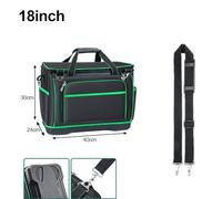 Electrician's Heavy-Duty Canvas Tool Bag Organizer with Reinforced Rubber Base, Water-Resistant Multi-Compartment Storage for Professional Use (18inch)