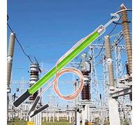 Electrician's Insulated Discharge Rod, 10 35 110 220 kV High Voltage Anti-electrocution for Substation, 1 1.5 2 3 M Length(Green,1.5m/59.1in/4.9ft - 35 kV)