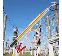 Electrician's Insulated Discharge Rod, 10 35 110 220 kV High Voltage Anti-electrocution for Substation, 1 1.5 2 3 M Length(Yellow,3m/118in/9.8ft - 220 kV)
