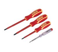 Electrician's Screwdriver Set 4pc VDE Approved - Sealey S01155 New