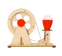 Electricity Generator Crank - Educational Science Project Kit, Building Model, Manual Engine, Learning Tool, Experiment with Bulbs, STEM Class Activity for Students and Children