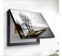Electricity Meter Box Decorative Painting Hidden Lift The Lid Type Horizontal Hatchback Paintings Suitable Fuse Box Cover for Living Room(M,40 * 30)