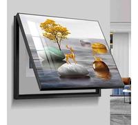 Electricity Meter Box Decorative Painting Hidden Lift The Lid Type Horizontal Hatchback Paintings Suitable Fuse Box Cover for Living Room(J,50 * 40)