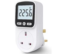 Electricity Monitor - Power Meter Plug, 8 Modes, UK Socket, Watt & Energy Monitor, Large LCD Display