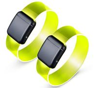 ElectricWise 2 Pcs Burning Man Light Up Bracelets with 3 Flashing Modes, Glow in The Dark Bracelets Party Supplies for Rave Party Halloween Night Riding (Yellow)