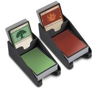 ElectricWise 2 Pcs Draw and Discard Card Game Holder for Standard Sized Cards and Sleeves, 3D Printed Card Dispenser Deck Organizer, Non Slip Design on the Bottom, Compatible with TCG for Game Night