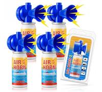 ElectricWise 4 Pack Air Horn, 122dB Very Loud Air Horns Can, Heard Up to 1/2 Mile Away, 1.4OZ Small Boat Air Horns for Safety, Meet US Coast Guard Ideal for Boating, Camping, Hiking, Sporting Events