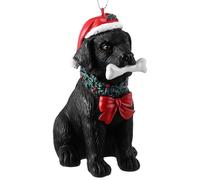 ElectricWise Black Labrador Christmas Ornaments 2025, Lab Retriever Figurine Dog Resin Ornaments for Xmas Tree Decoration, Black Lab Gifts for Men Women Dog Lover