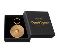 ElectricWise Brass Cymbal Keychain Christmas Ornament, Unique Drummer Gifts for Men, Cool Drum Accessories & Percussion Gift, Durable 2 Inch Brass Keychain with Black Gift Box, Music Lover Collectible
