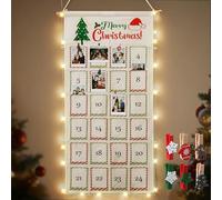 ElectricWise Christmas Photo Advent Calendar, 24 Pocket, Xmas Clips, 33"