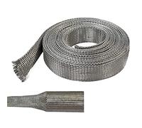 Electriduct 1/8" Tinned Copper Metal Braid Sleeving Flexible EMI RFI Shielding Wire Mesh (0.08" Diameter) - 10 Feet