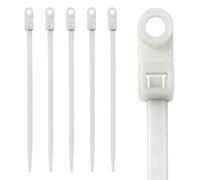 Electriduct 8" Nylon Mounting Cable Ties Plastic Mount Head Screw Zip Ties - 50 lbs - 500 Pack - Clear/White