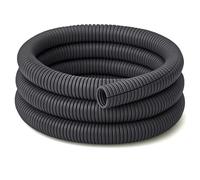 Electriduct Split Wire Loom Tubing Polyethylene Corrugated Flexible Conduit - 2" Nominal Size - 25 Feet - Gray