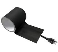 Electriduct Tunnel Tape with Non-Adhesive Center Channel Path for Cable Management Gaffer's Tape 6" x 25 Feet x 4 Rolls = 100 Feet - Black