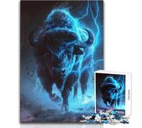 Electrified Buffalo Charge 1000 Piece Jigsaw Puzzles for Adults Creative Problem Solving Game Heartfelt Memorable Gift Idea Size 38x26cm
