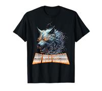 Electrified Wolf Chaos Animal Rage Energy Storm T-Shirt