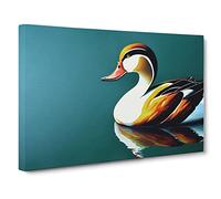 Electrifying Duck Canvas Print | Gallery Wrapped 30mm Frame Wall Art | 30x20 inches | Ready to Hang | Contemporary Bird Picture | Living Room Bedroom Lounge Office