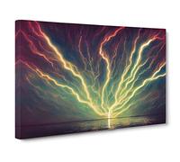 Electrifying Lightning Bolts Vol.3 Canvas Print | Gallery Wrapped 30mm Frame Wall Art | 30x20 inches | Ready to Hang | Contemporary Picture | Living Room Bedroom Lounge Office