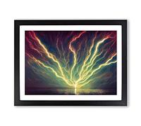Electrifying Lightning Bolts Vol.3 Framed Print | A2 Black Framed Wall Art | Ready to Hang | Modern Landscape Picture | Living Room Bedroom Lounge Office