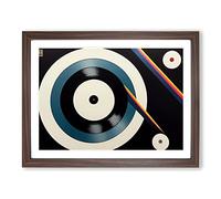 Electrifying Vinyl Record Art Framed Print | A3 Walnut Framed Wall Art | Ready to Hang | Modern Nature Picture | Living Room Bedroom Lounge Office