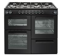 electriQ 100cm Dual Fuel Range Cooker - Black