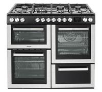 electriQ 100cm Dual Fuel Range Cooker - Stainless Steel