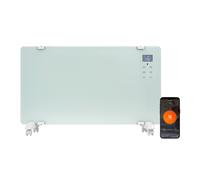 electriQ 2000W Ultra Slim Wall Mountable Smart Glass Heater - White