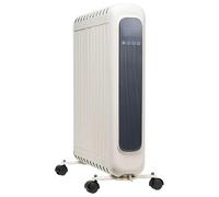 electriQ 2400W Smart WiFi Oil Free Portable Radiator with Thermostat Timer & Remote - White