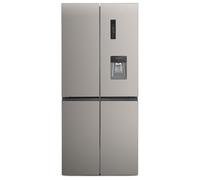 electriQ 415 Litre Four Door American Fridge Freezer with Water Dispenser - Stainless Steel