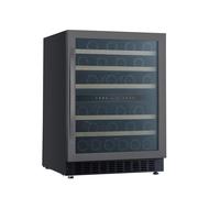 electriQ 46 Bottle Capacity Full Range Dual Zone Wine Cooler - Premium Dark Stainless Steel