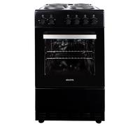 electriQ 50cm Electric Cooker with Sealed Plate Hob - Black