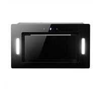 electriQ 52cm Black Glass Canopy Cooker Hood Kitchen Extractor Fan - 5 Year Warranty