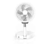 electriQ 6 inch Rechargeable and Foldable Quiet DC Fan with LED Light - Ideal for Indoor or Outdoor