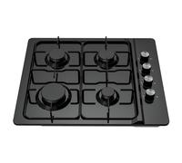 electriQ 60cm 4 Burner Gas Hob - Black