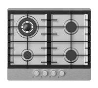 electriQ 60cm 4 Burner Gas Hob - Stainless Steel
