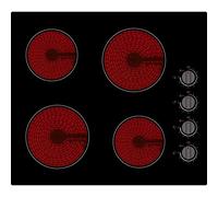 electriQ 60cm 4 Zone Ceramic Hob with Knob Controls