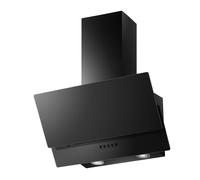 electriQ 60cm Angled Chimney Cooker Hood - Black Glass
