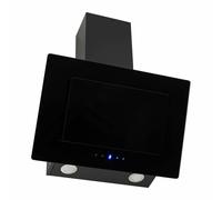 electriQ 60cm Angled Chimney Cooker Hood with Colour Change Lights - Black
