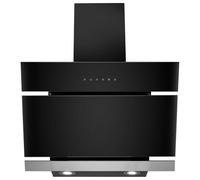 electriQ 60cm Angled Cooker Hood - Black and Stainless Steel