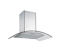 electriQ 60cm Curved Glass Chimney Cooker Hood - Stainless Steel