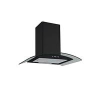electriQ 60cm Curved Glass Cooker Hood - Black