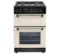 electriQ 60cm Double Oven Dual Fuel Cooker - Cream