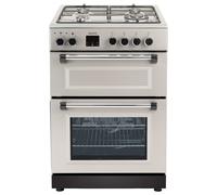 electriQ 60cm Double Oven Dual Fuel Cooker - Silver
