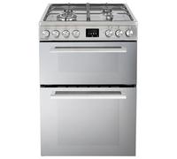 electriQ 60cm Double Oven Dual Fuel Cooker with Mirror Door